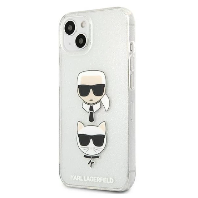 Чохол Karl Lagerfeld Glitter Karl's and Choupette для iPhone 13 Silver (KLHCP13MKCTUGLS)