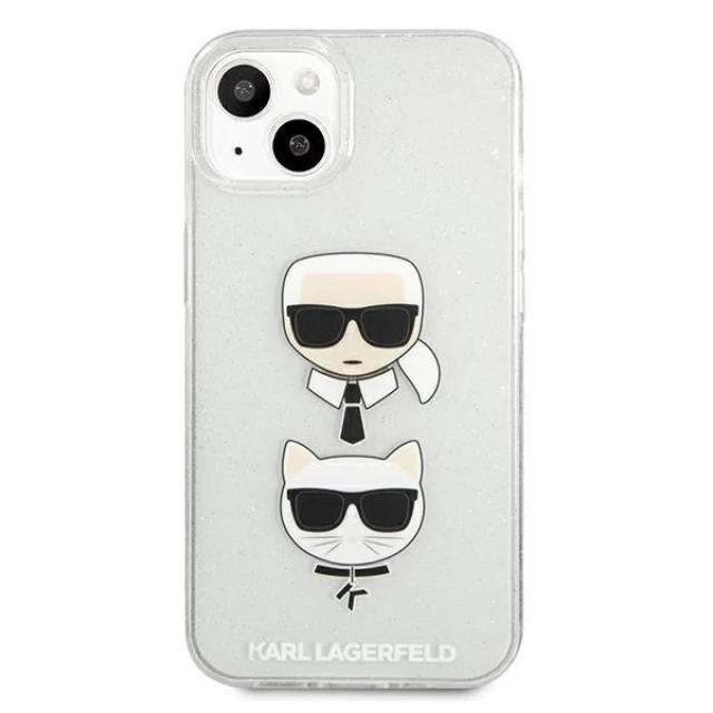 Чехол Karl Lagerfeld Glitter Karl's and Choupette для iPhone 13 Silver (KLHCP13MKCTUGLS)