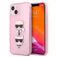 Чохол Karl Lagerfeld Glitter Karl's and Choupette для iPhone 13 mini Pink (KLHCP13SKCTUGLP)