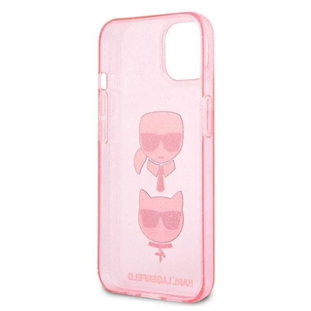 Чехол Karl Lagerfeld Glitter Karl's and Choupette для iPhone 13 Pink (KLHCP13MKCTUGLP)