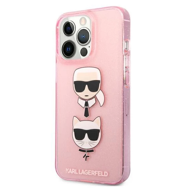 Чохол Karl Lagerfeld Glitter Karl's and Choupette для iPhone 13 Pro Pink (KLHCP13LKCTUGLP)