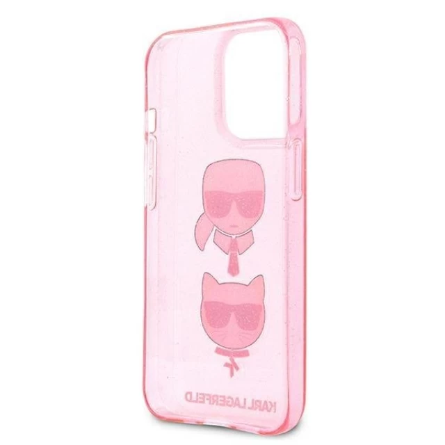 Чохол Karl Lagerfeld Glitter Karl's and Choupette для iPhone 13 Pro Pink (KLHCP13LKCTUGLP)