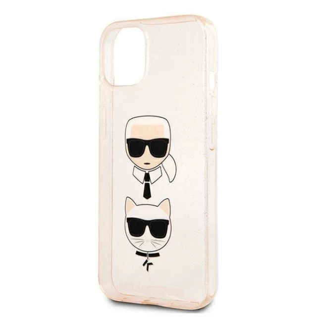 Чехол Karl Lagerfeld Glitter Karl's and Choupette для iPhone 13 Gold (KLHCP13MKCTUGLGO)