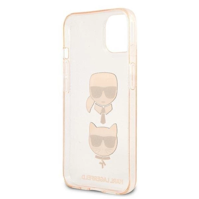 Чехол Karl Lagerfeld Glitter Karl's and Choupette для iPhone 13 Gold (KLHCP13MKCTUGLGO)