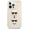 Чехол Karl Lagerfeld Glitter Karl's and Choupette для iPhone 13 Pro Gold (KLHCP13LKCTUGLGO)
