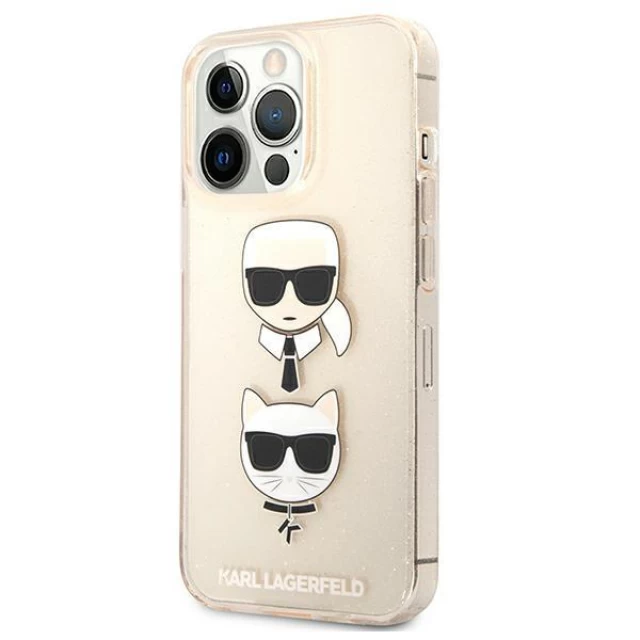 Чохол Karl Lagerfeld Glitter Karl's and Choupette для iPhone 13 Pro Max Gold (KLHCP13XKCTUGLGO)