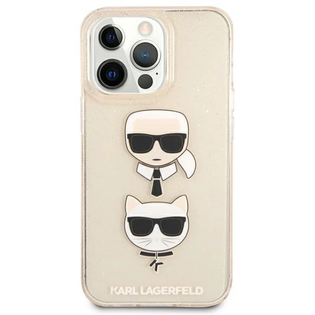 Чехол Karl Lagerfeld Glitter Karl's and Choupette для iPhone 13 Pro Max Gold (KLHCP13XKCTUGLGO)