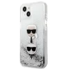 Чехол Karl Lagerfeld Liquid Glitter Karl and Choupette для iPhone 13 mini Silver (KLHCP13SKICGLS)