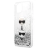 Чехол Karl Lagerfeld Liquid Glitter Karl and Choupette для iPhone 13 mini Silver (KLHCP13SKICGLS)
