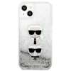 Чохол Karl Lagerfeld Saffiano Iconic Karl and Choupette Head для iPhone 13 Silver (KLHCP13MKICGLS)