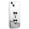 Чохол Karl Lagerfeld Saffiano Iconic Karl and Choupette Head для iPhone 13 Silver (KLHCP13MKICGLS)