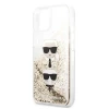 Чехол Karl Lagerfeld Liquid Glitter Karl and Choupette для iPhone 13 mini Gold (KLHCP13SKICGLD)