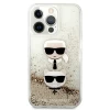 Чохол Karl Lagerfeld Liquid Glitter Karl & Choupette Head для iPhone 13 Pro Max Gold (KLHCP13XKICGLD)