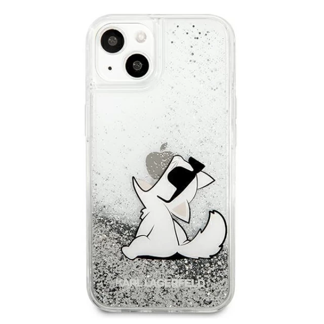 Чехол Karl Lagerfeld Liquid Glitter Choupette Fun для iPhone 13 mini Silver (KLHCP13SGCFS)