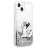 Чохол Karl Lagerfeld Liquid Glitter Choupette Fun для iPhone 13 mini Silver (KLHCP13SGCFS)