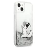 Чохол Karl Lagerfeld Liquid Glitter Choupette Fun для iPhone 13 Silver (KLHCP13MGCFS)