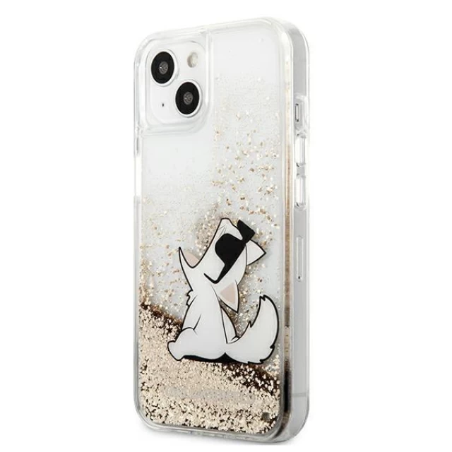 Чохол Karl Lagerfeld Liquid Glitter Choupette Fun для iPhone 13 Gold (KLHCP13MGCFD)