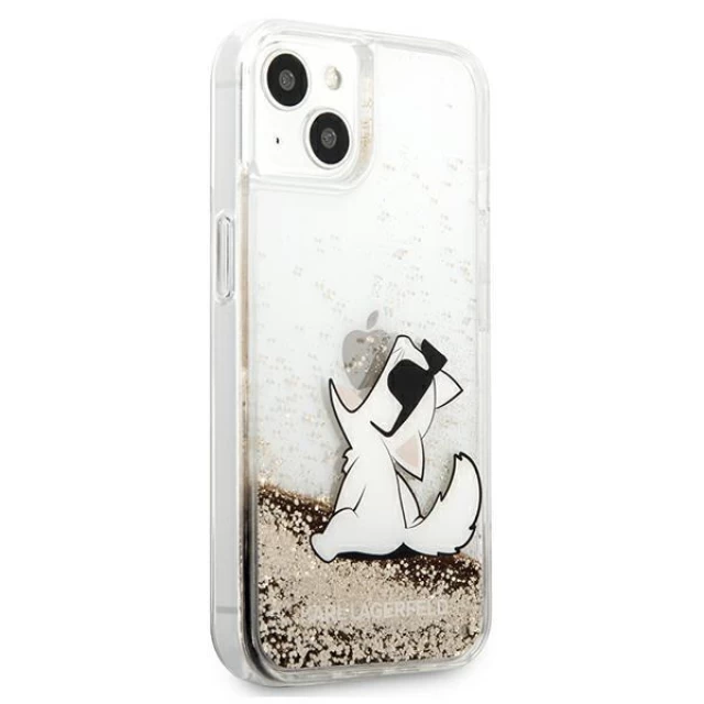 Чохол Karl Lagerfeld Liquid Glitter Choupette Fun для iPhone 13 Gold (KLHCP13MGCFD)