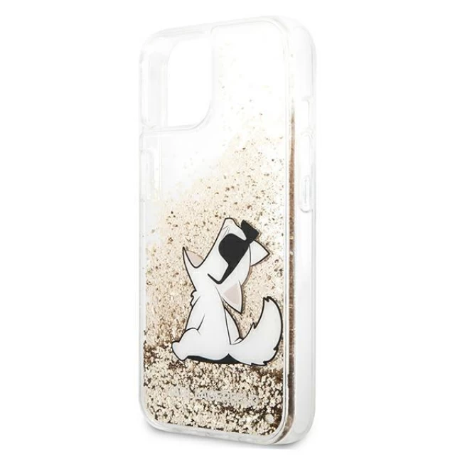 Чохол Karl Lagerfeld Liquid Glitter Choupette Fun для iPhone 13 Gold (KLHCP13MGCFD)