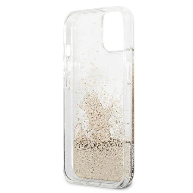 Чохол Karl Lagerfeld Liquid Glitter Choupette Fun для iPhone 13 Gold (KLHCP13MGCFD)