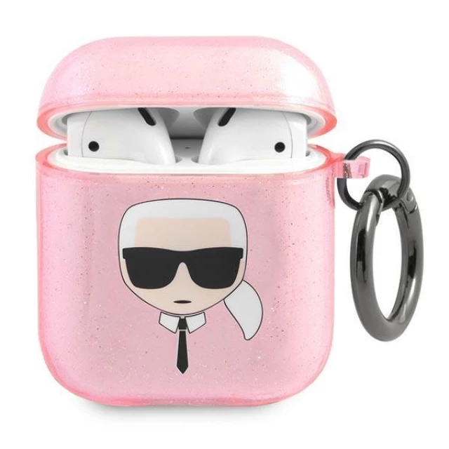Чехол Karl Lagerfeld Karl's Head для AirPods 2/1 Pink (KLA2UKHGP)