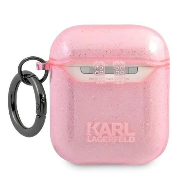 Чехол Karl Lagerfeld Karl's Head для AirPods 2/1 Pink (KLA2UKHGP)