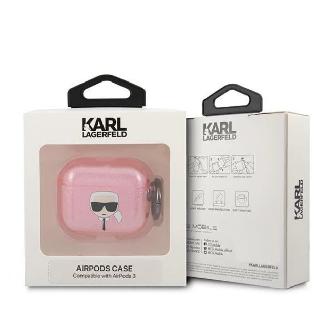 Чехол Karl Lagerfeld Karl's Head для AirPods 3 Pink (KLA3UKHGP)