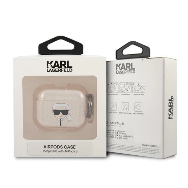 Чохол Karl Lagerfeld Karl's Head для AirPods 3 Gold (KLA3UKHGD)