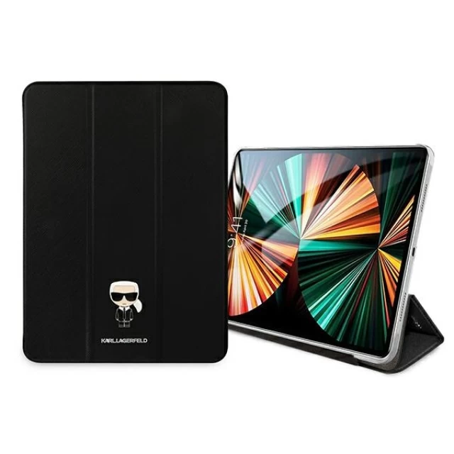 Чехол Karl Lagerfeld Saffiano Karl Iconic для iPad Pro 12.9 2021 Black (KLFC12OKMK)