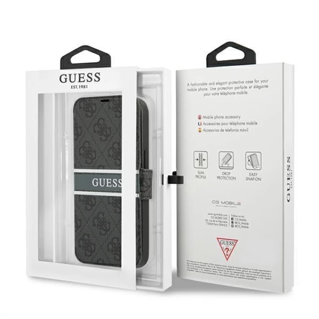 Чохол Guess 4G Stripe для iPhone 13 Pro Max Grey (GUBKP13X4GDGR)