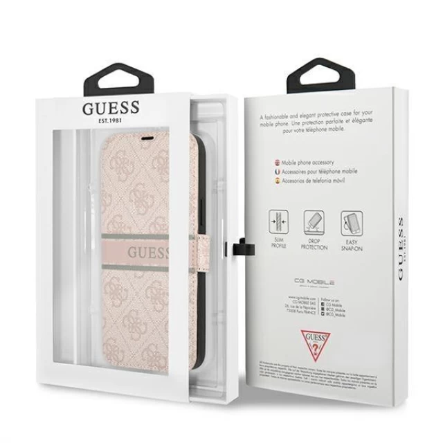 Чехол Guess 4G Stripe для iPhone 13 mini Pink (GUBKP13S4GDPI)