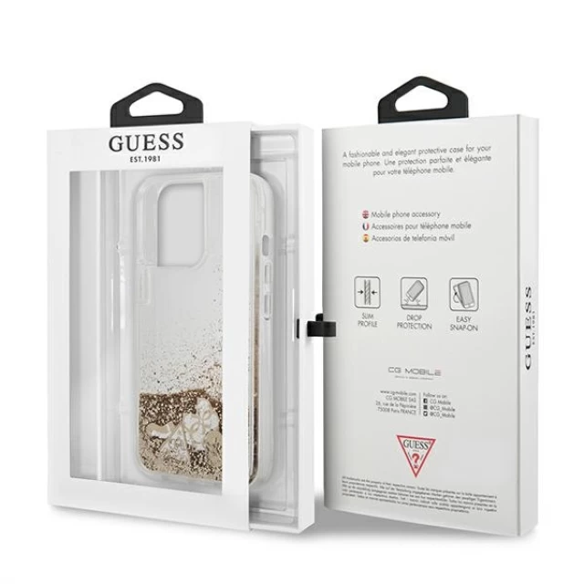 Чохол Guess Glitter Charms для iPhone 13 Pro Max Gold (GUHCP13XGLHFLGO)