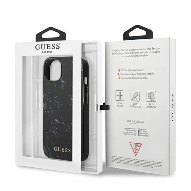 Чехол Guess Marble для iPhone 13 mini Black (GUHCP13SPCUMABK)