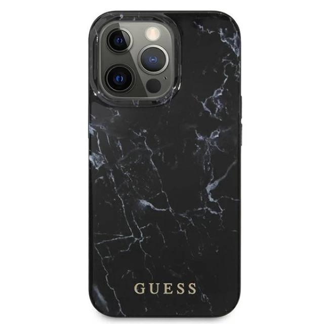 Чехол Guess Marble для iPhone 13 Pro Max Black (GUHCP13XPCUMABK)