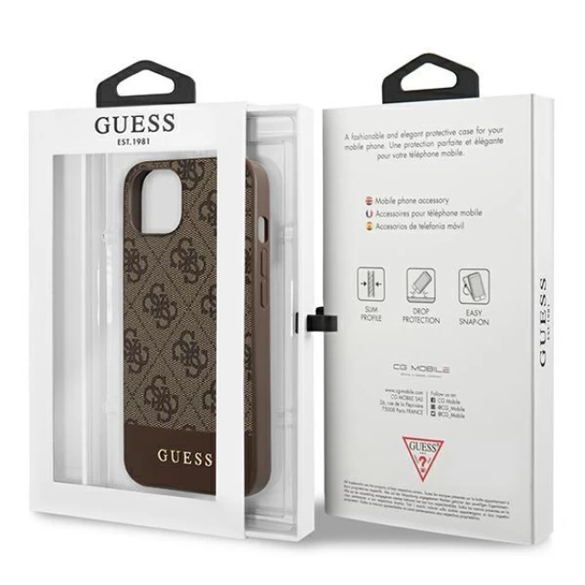 Чехол Guess Stripe Collection для iPhone 13 Brown (GUHCP13MG4GLBR)