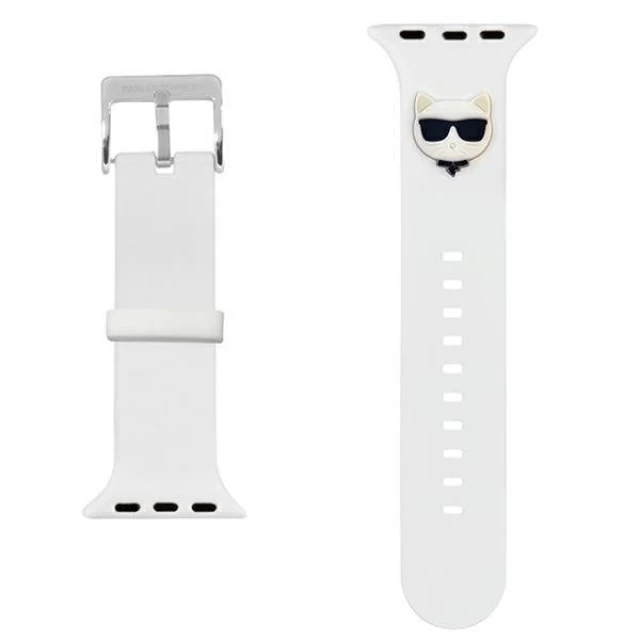 Ремінець Karl Lagerfeld Silicone Choupette Head для Apple Watch 49 | 45 | 44 | 42 mm White (KLAWLSLCW)