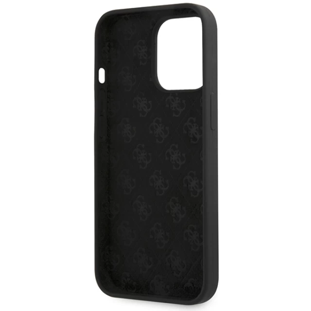 Чехол Guess Silicone Script Gold Logo для iPhone 13 Pro Max Black (GUHCP13XLSLMGBK)