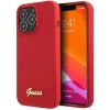 Чохол Guess Silicone Script Gold Logo для iPhone 13 Pro Max Burgundy (GUHCP13XLSLMGRE)