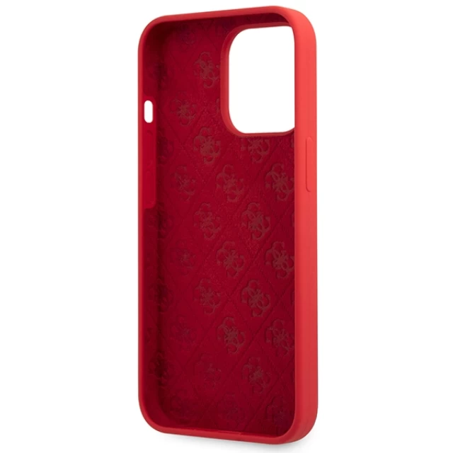 Чохол Guess Silicone Script Gold Logo для iPhone 13 Pro Max Burgundy (GUHCP13XLSLMGRE)