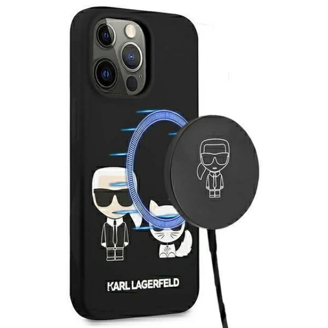 Чехол Karl Lagerfeld Karl and Choupette для iPhone 13 Pro Max Black with MagSafe (KLHMP13XSSKCK)