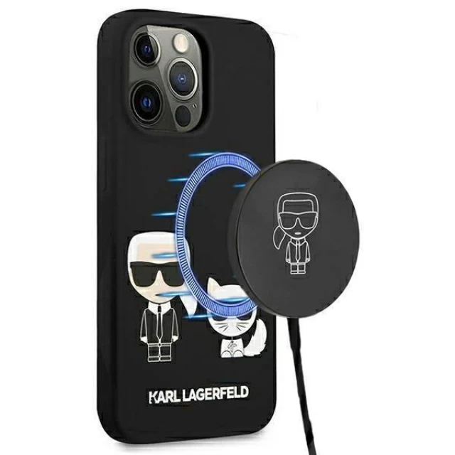 Чохол Karl Lagerfeld Karl and Choupette для iPhone 13 Pro Max Black with MagSafe (KLHMP13XSSKCK)