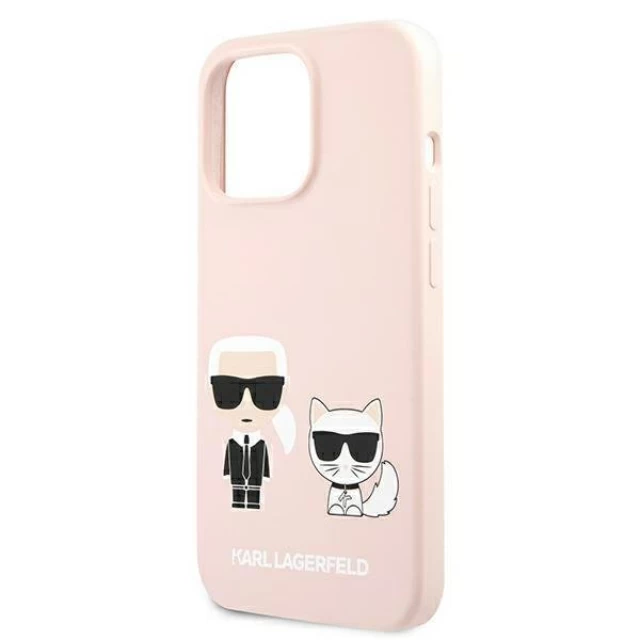 Чехол Karl Lagerfeld Iconic Karl and Choupette для iPhone 13 Pro Pink (KLHMP13LSSKCI)