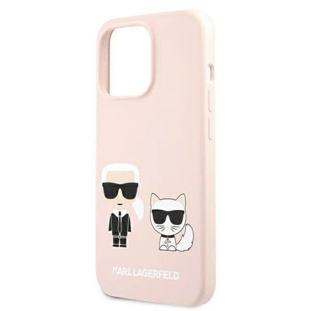 Чохол Karl Lagerfeld Iconic Karl and Choupette для iPhone 13 Pro Pink (KLHMP13LSSKCI)