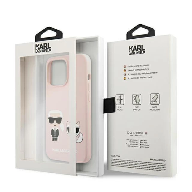 Чохол Karl Lagerfeld Iconic Karl and Choupette для iPhone 13 Pro Max Pink (KLHMP13XSSKCI)