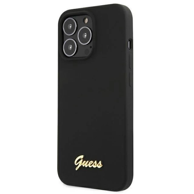 Чохол Guess Silicone Script Logo для iPhone 13 Pro Black (GUHMP13LLSLMGBK)