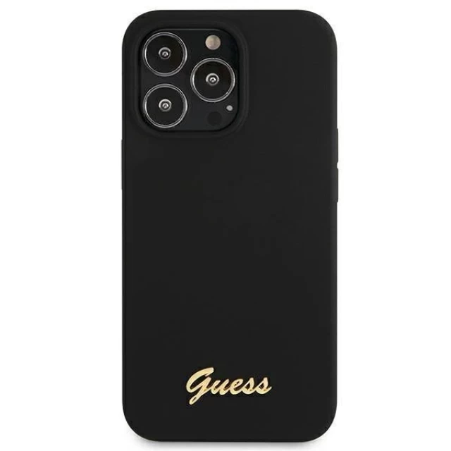 Чохол Guess Silicone Script Logo для iPhone 13 Pro Black (GUHMP13LLSLMGBK)