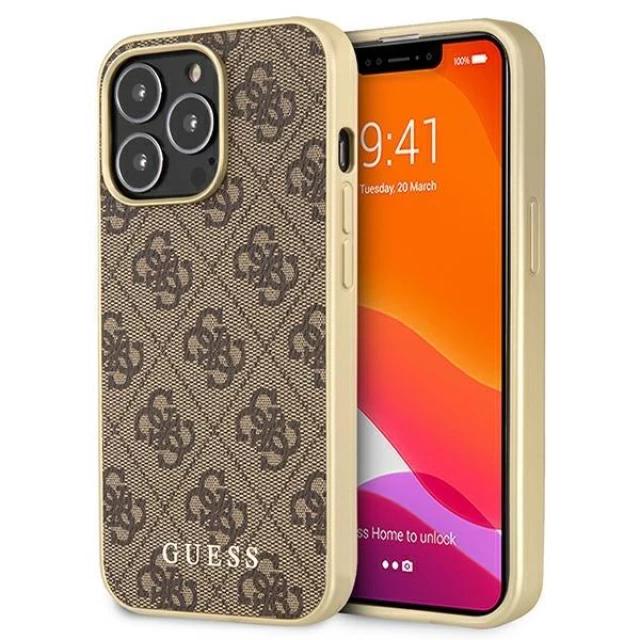 Чохол Guess 4G Collection для iPhone 13 Pro Brown with MagSafe Brown (GUHMP13LG4GB)