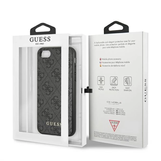 Чехол Guess 4G Metal Gold Logo для iPhone 7 | 8 | SE 2022/2020 Grey (GUHCI8G4GFGR)