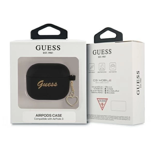 Чохол Guess Silicone Charm Collection для AirPods 3 Black (GUA3LSCHSK)