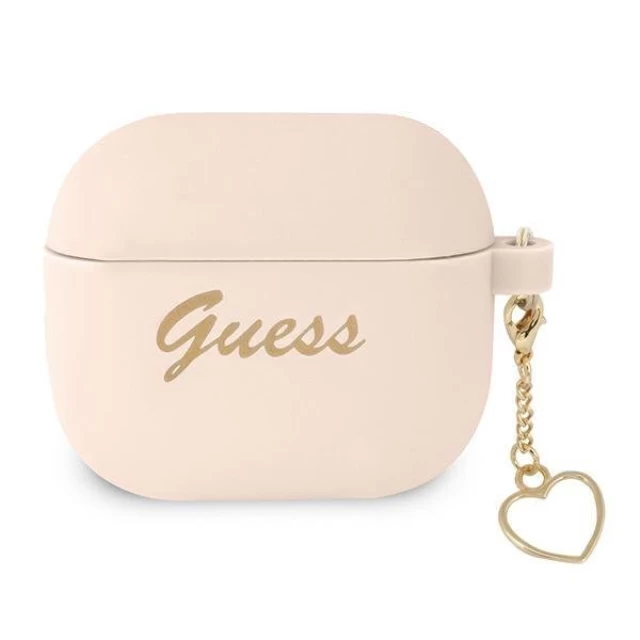 Чехол Guess Silicone Charm Collection для AirPods 3 Pink (GUA3LSCHSP)